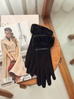 دستکش ساتنی مچ خز