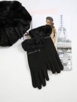 دستکش ساتنی مچ خز - Image 5