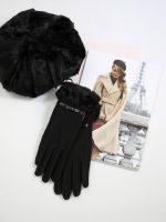 دستکش ساتنی مچ خز - Image 4