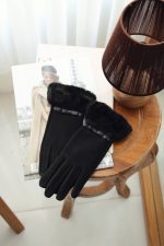 دستکش ساتنی مچ خز - Image 3