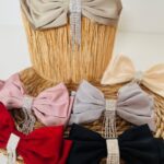 پاپیون ساتن نگین آویز