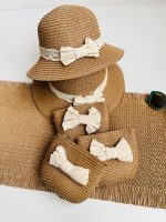 ست کیف و کلاه پاپیونی بچگانه