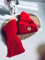 کلاه وشالگردن بچگانه قرمز - Image 3