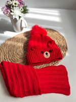 کلاه وشالگردن بچگانه قرمز - Image 2