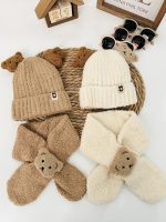 کلاه و شالگردن تدی برجسته بچگانه - Image 2