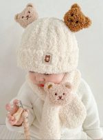 کلاه و شالگردن تدی برجسته بچگانه - Image 3