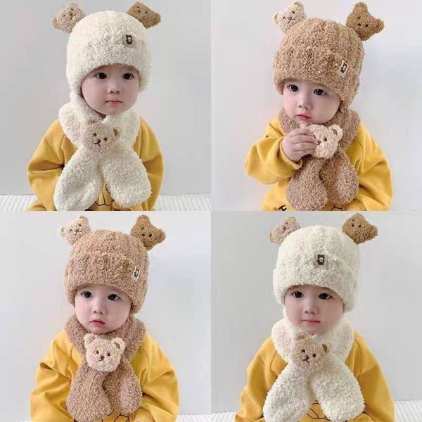 کلاه و شالگردن تدی برجسته بچگانه - Image 5
