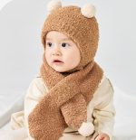 کلاه و شالگردن بوکله دکمه ای بچگانه - Image 8