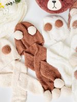 کلاه و شالگردن بوکله دکمه ای بچگانه