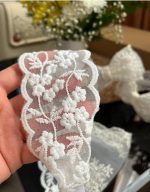 هدبند سفید تور - Image 3