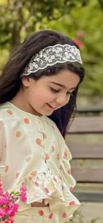 هدبند سفید تور