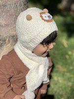 کلاه و شالگردن میکس دکمه ای بچگانه - Image 9