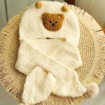 کلاه و شالگردن میکس دکمه ای بچگانه