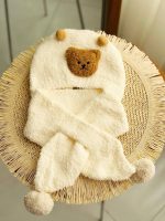 کلاه و شالگردن میکس دکمه ای بچگانه