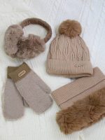 کلاه شال دور خز قلب - Image 8