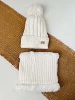 کلاه و شال رینگی پوم دار (میان سایز) - Image 2