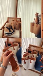 ست کیف و کلاه حصیری